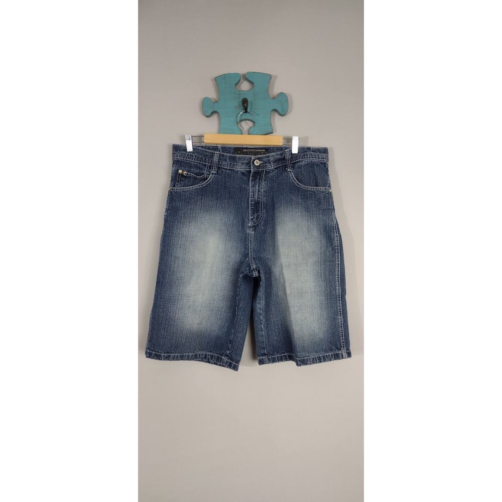 Southpole Shorts Y2K Skater Gray Denim Mens 36 Hip Hop Baggy Jean Shorts Jorts